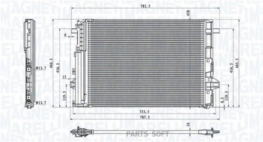 

MAGNETI MARELLI 350203758000 Радиатор кондиционера 1шт