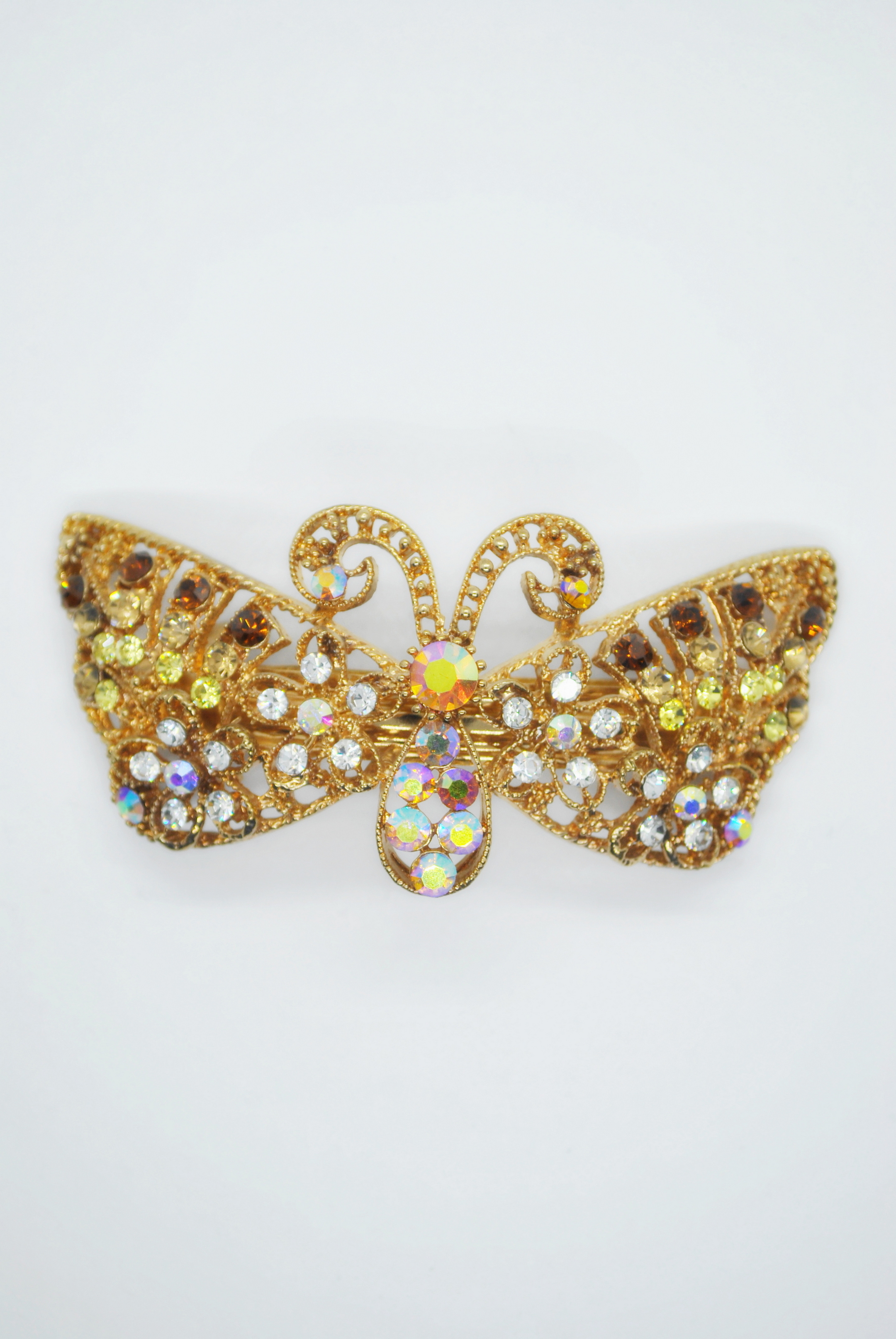 

Заколка-автомат женская Fashion Jewelry Color Butterfly золотой/желтый микс, Разноцветный, Color Butterfly