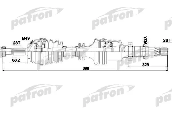 

Приводной вал PATRON PDS0242