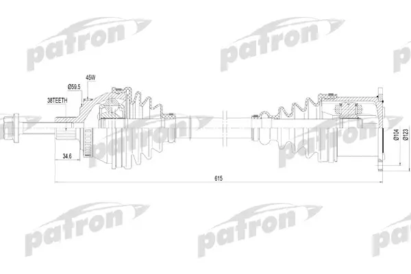 

Приводной вал PATRON PDS0186