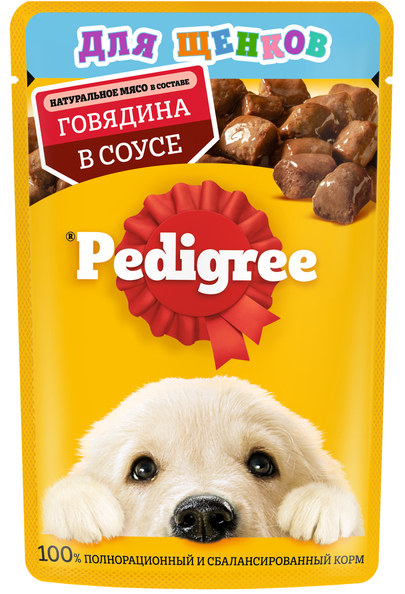 Влажный корм для щенков Pedigree Vital, говядина, 85г