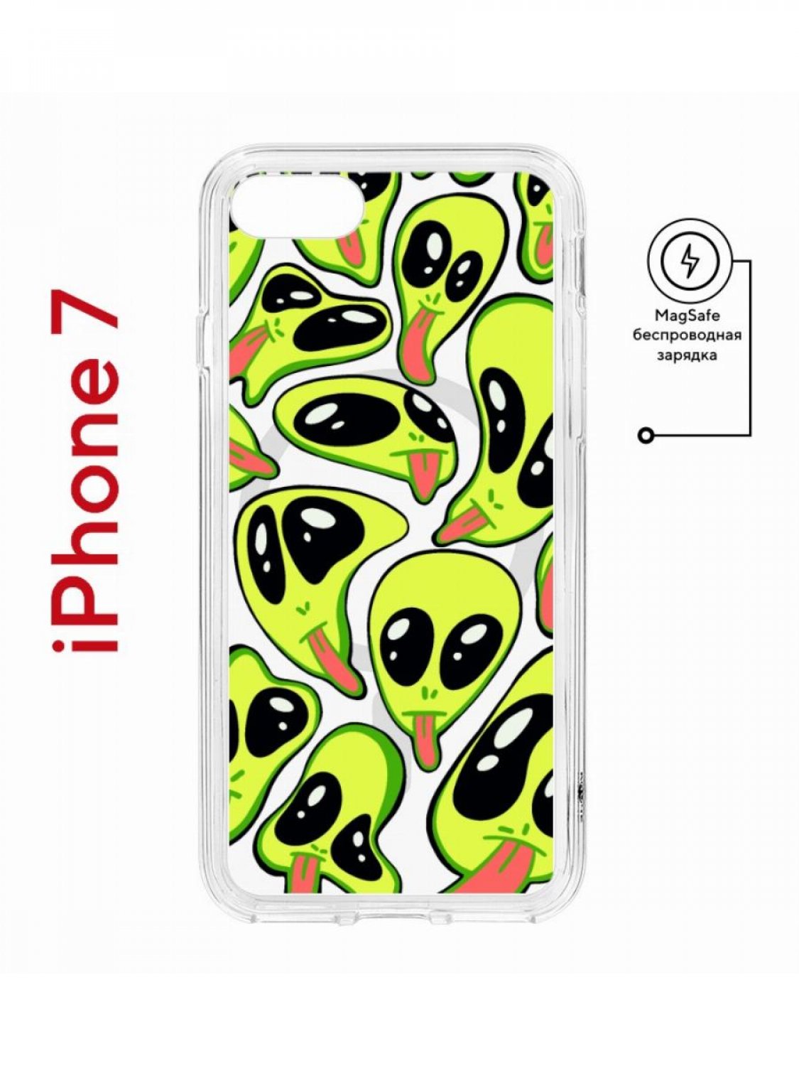 Чехол на iPhone 7, 8, SE 2020 2022 MagSafe Kruche Print Инопланетянин с магнитом