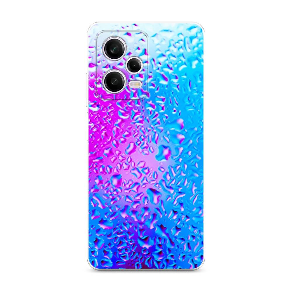 

Чехол на Xiaomi Redmi Note 12 Pro "Капли на стекле", Голубой;розовый, 317050-3