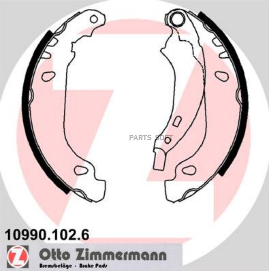 ZIMMERMANN 109901026 Колодки тормбараб180х42 1шт 3878₽