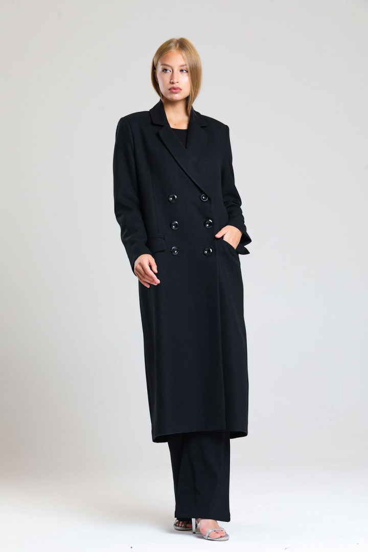 

Пальто женское Sense 134915 черное 42 RU (товары доставляются из-за рубежа), 134915