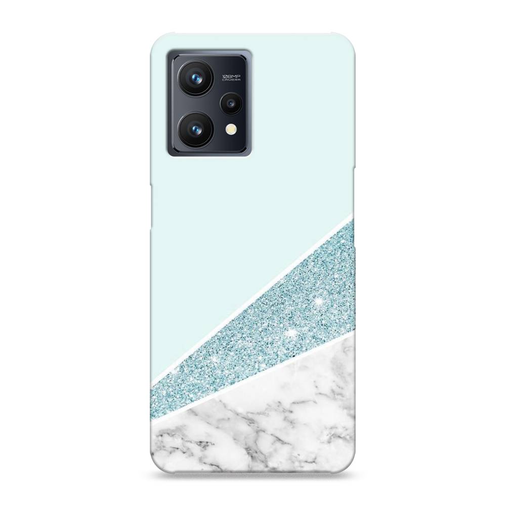

Пластиковый чехол "Мрамор с голубыми блестками" на Realme 9 Pro Plus, 258720-2