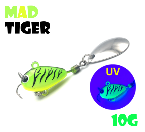 

Тейл-Спиннер Uf-Studio Hurricane 10g #Mad Tiger, Зеленый;черный;желтый, Hurricane