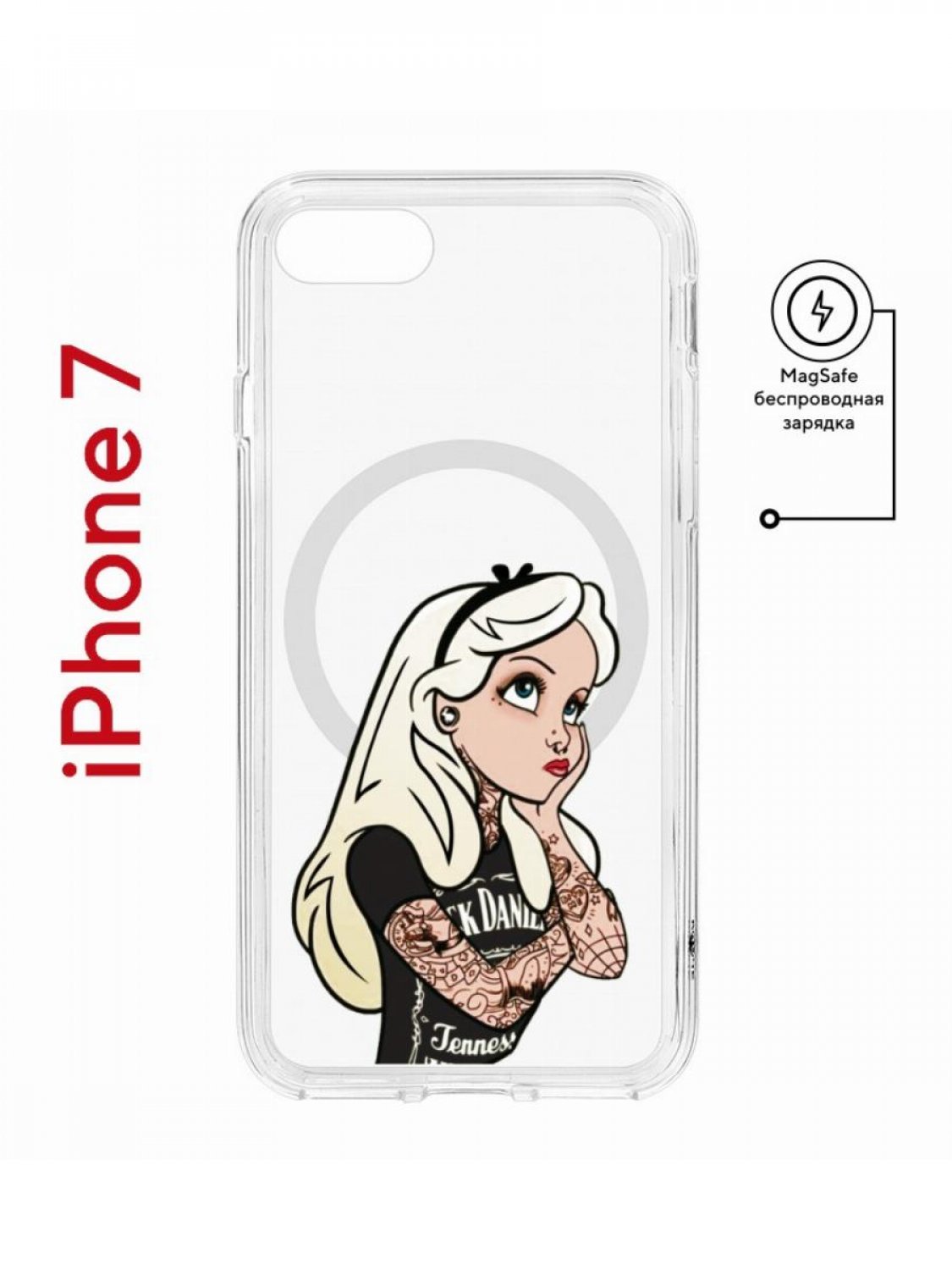 фото Чехол на iphone 7, 8, se 2020 2022 magsafe kruche print tattoo girl с магнитом кruче