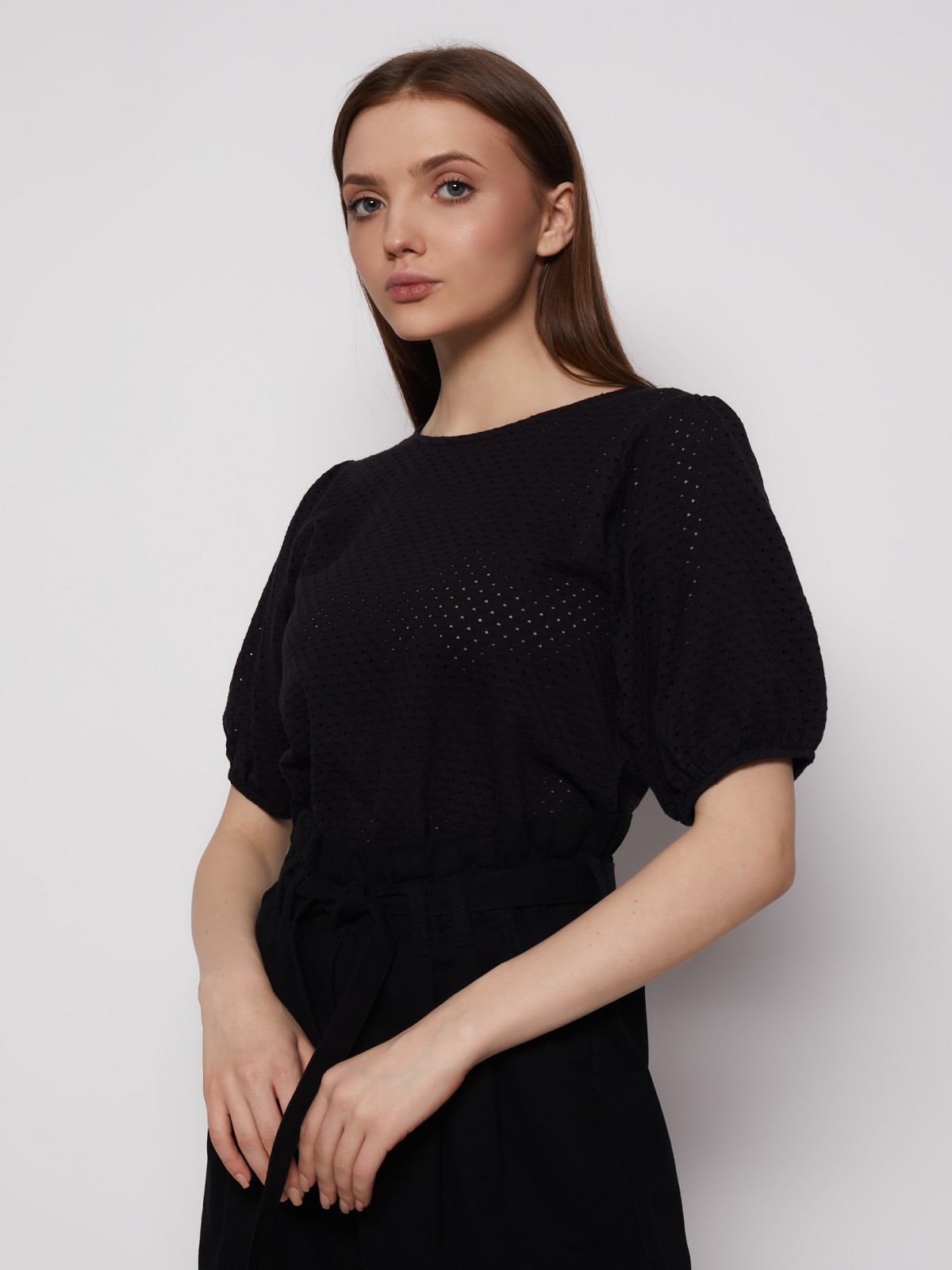 

Блуза женская Zolla 222213226581 черная XL, 222213226581