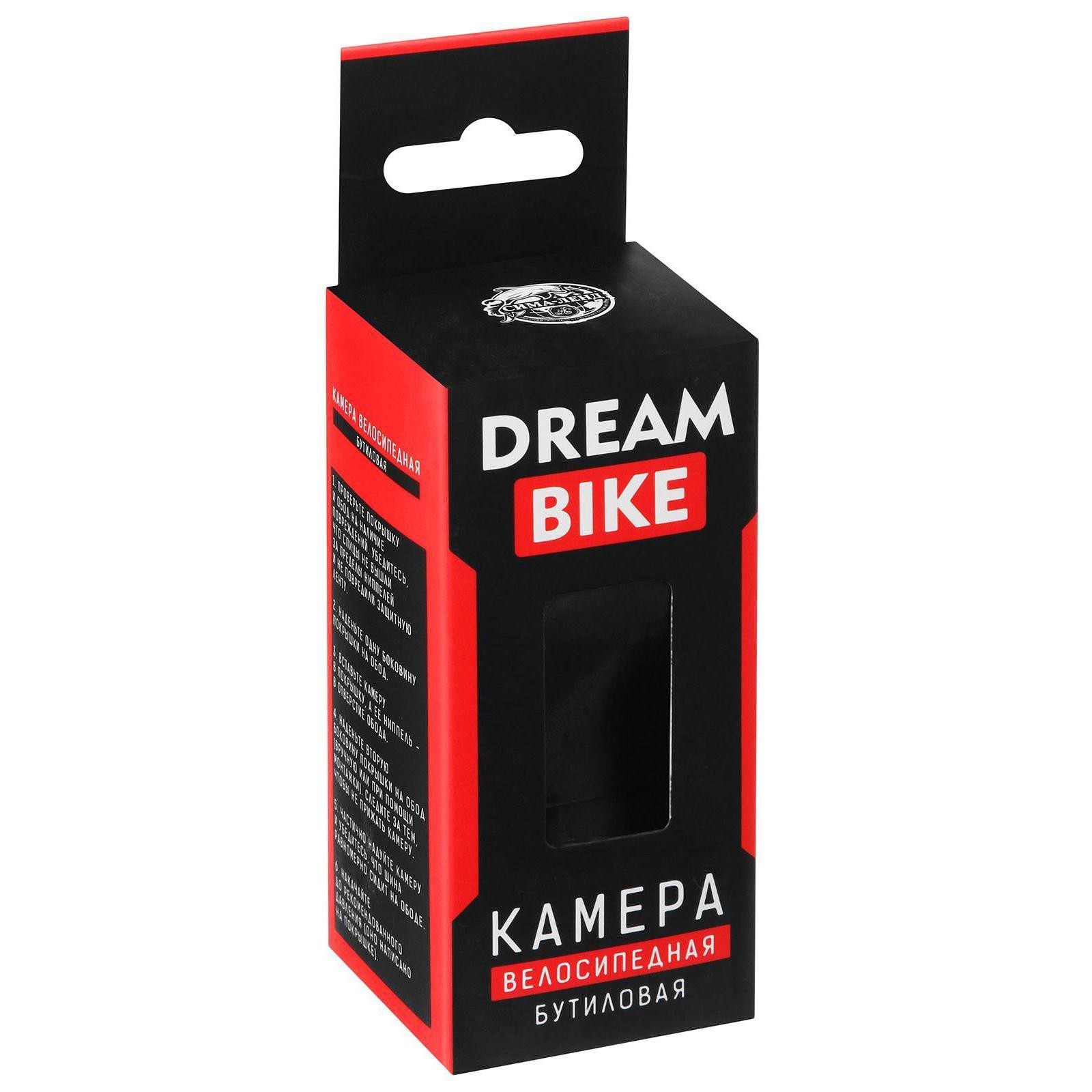 

Велосипедная камера Dream Bike бутиловая 14", 1,75-1,95", Черный, бутиловая