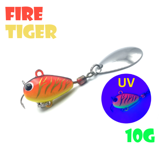 

Тейл-Спиннер Uf-Studio Hurricane 10g #Fire Tiger, Красный;золотистый;желтый, Hurricane