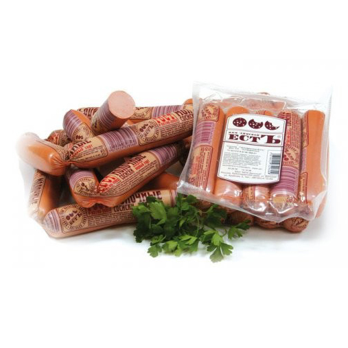

Сосиски Есть С дымком вареные +-1,6 кг