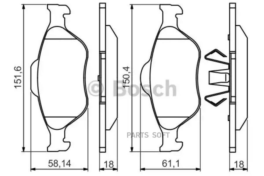 

Тормозные колодки Bosch передние дисковые Premium 2 986495220