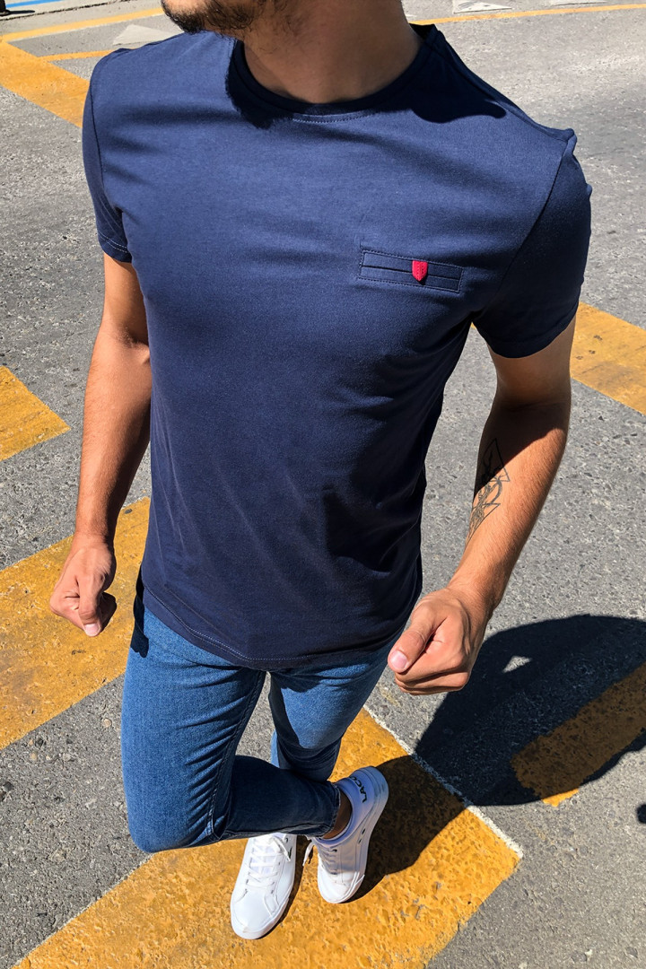 

Футболка мужская Terapi Giyim 23737 синяя 2XL (доставка из-за рубежа), Синий, 23737
