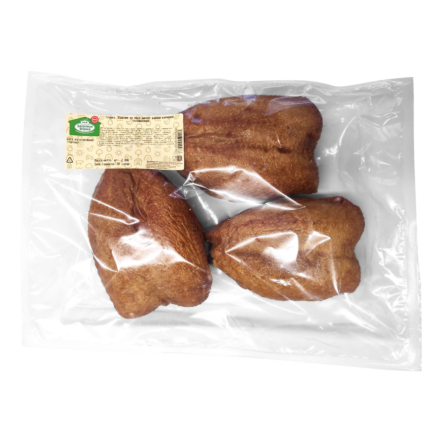 

Грудка варено-копченая Здоровая Ферма +-1 кг