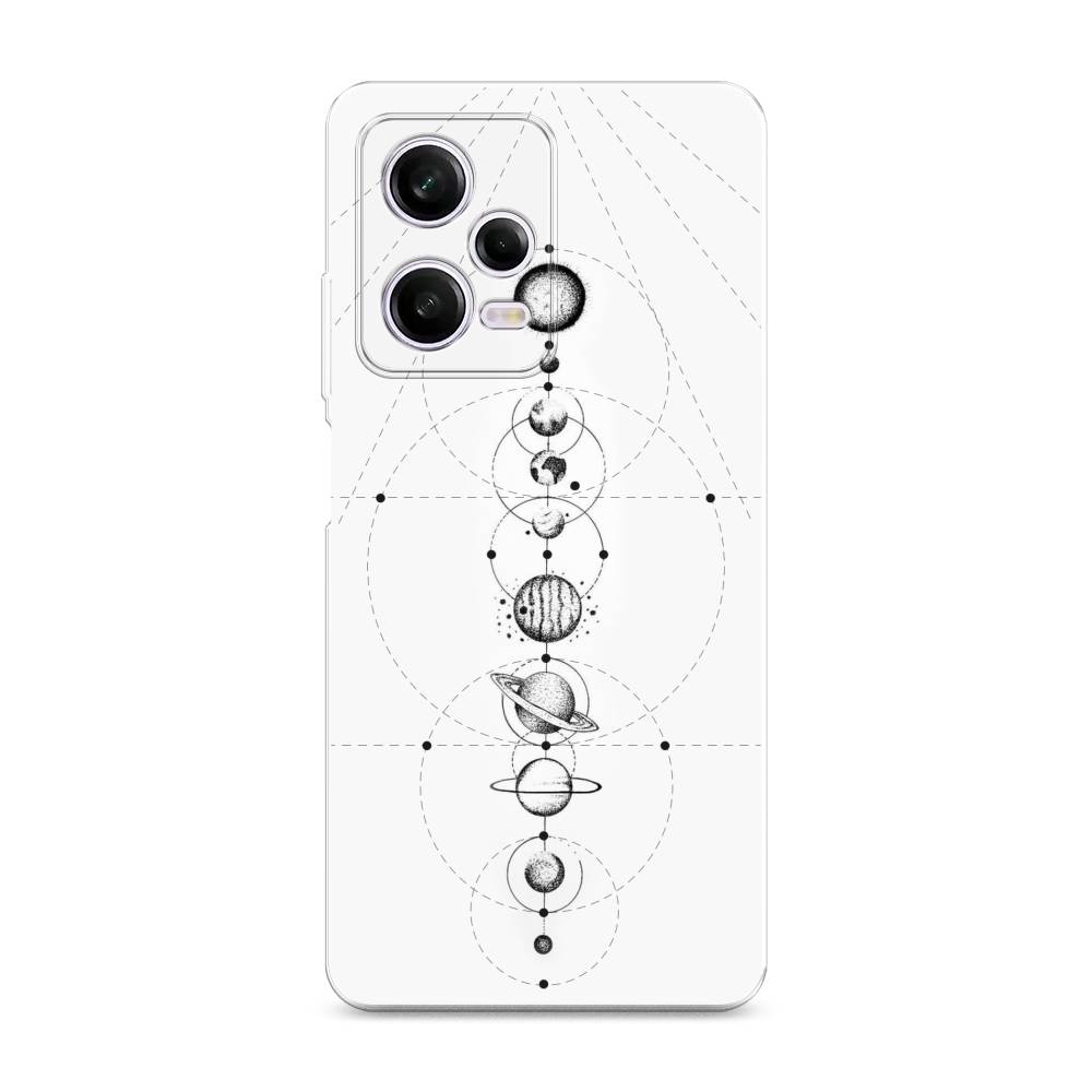 

Чехол на Xiaomi Redmi Note 12 Pro "Парад планет", Серый, 317050-2