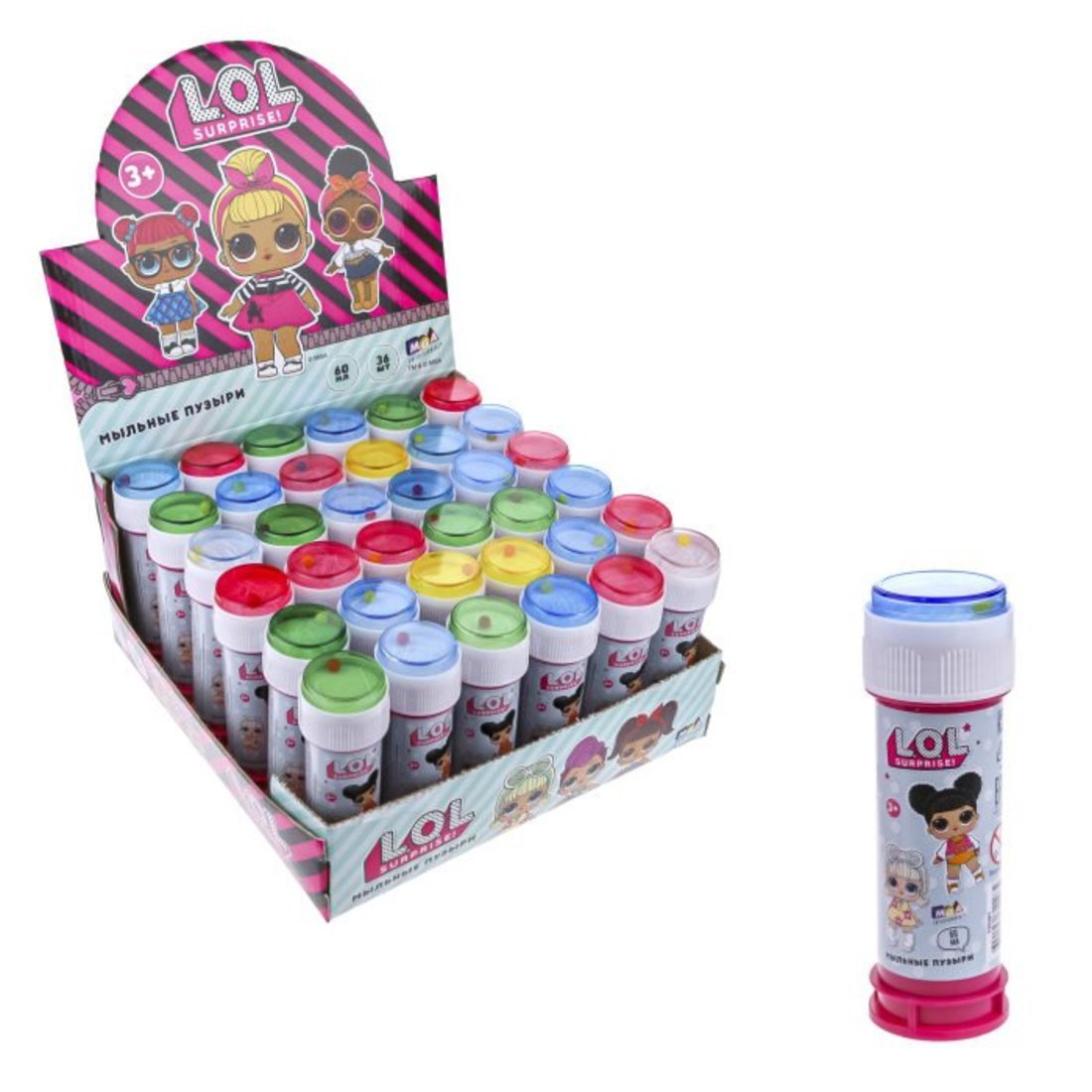 

Мыльные пузыри 1toy LOL, 60 мл, с игрушкой на крышке, в ассортименте 1 шт., Т22261