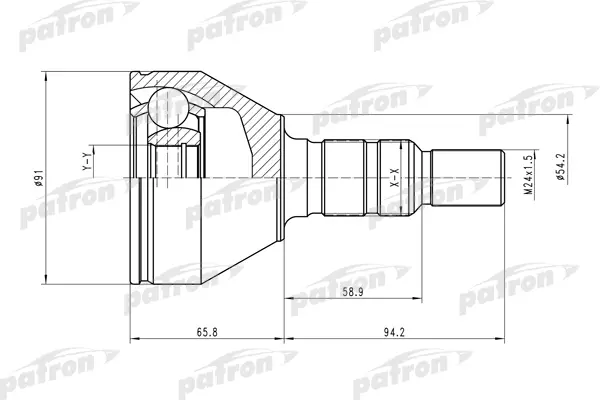 

ШРУС наружн к-кт 30x53.8x26 OPEL: Astra H/Vectra C 02-, FIAT: Croma 04- PATRON PCV1506