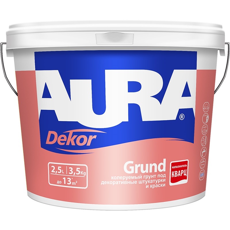

Грунтовка AURA Decor Grund 3,5 кг для декоративных покрытий, Белый