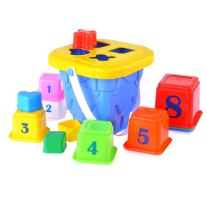 Развивающая игрушка Стром Логический набор Башня с крышкой и 4 логическими фигурами