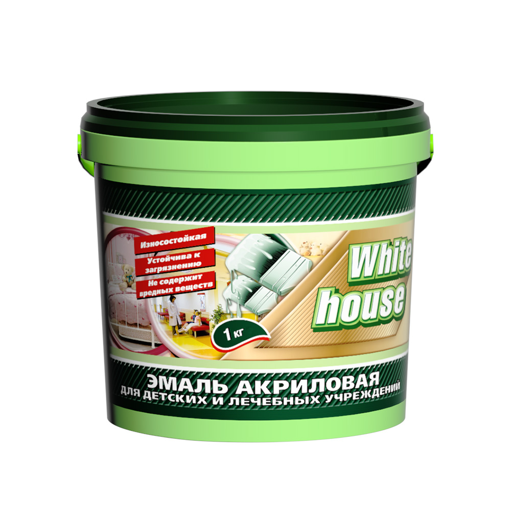 домик детский игровой my new house smoby 810406 Эмаль White House для детских и лечебных учреждений акриловая белая полуглянцевая 1 кг