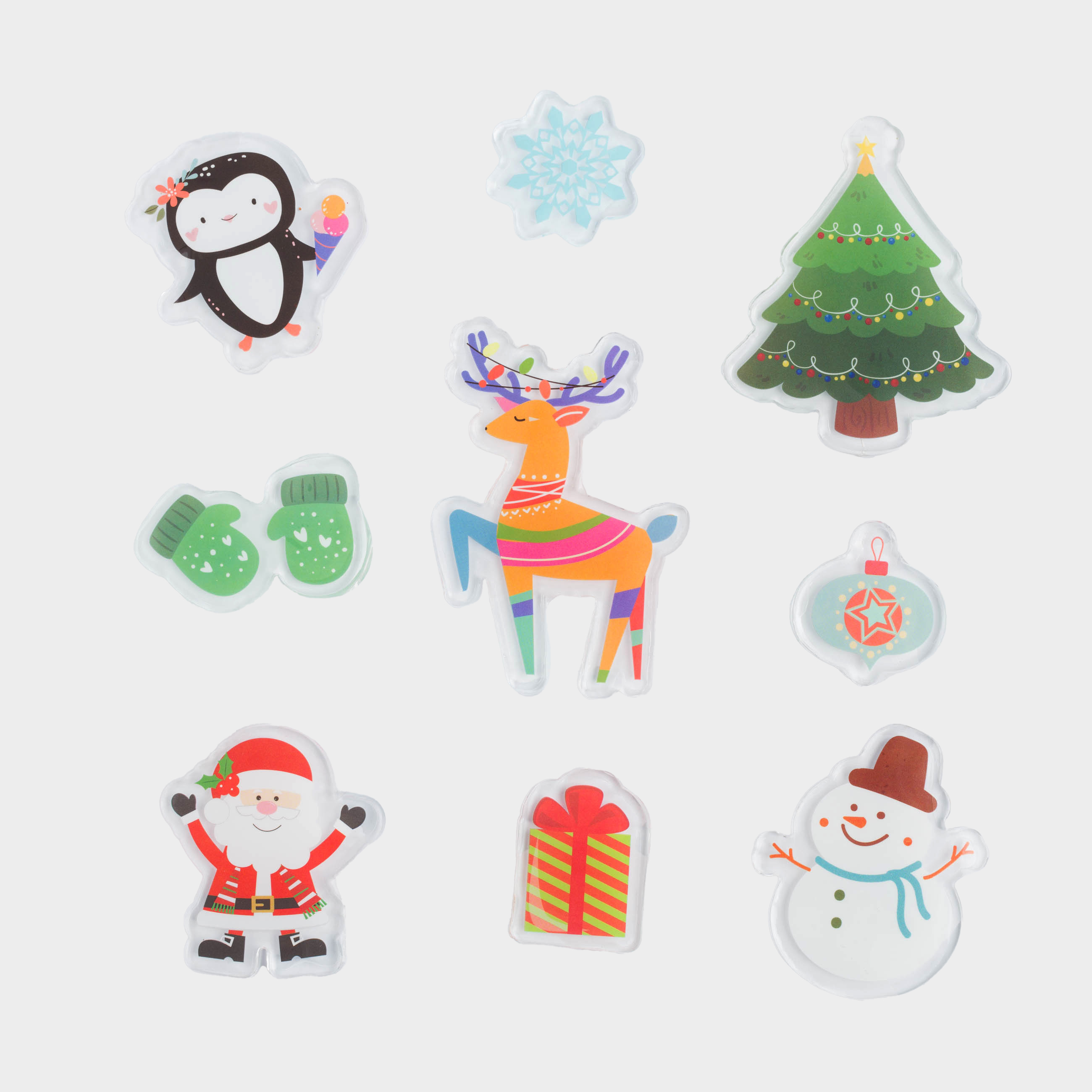 Набор наклеек 19х19 см многоразовые термопластик Олень и друзья Christmas decal 349₽