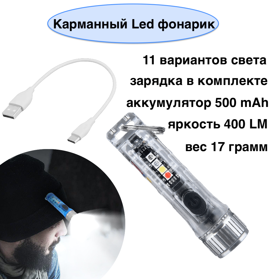 

Карманный Led фонарик, прозрачный, фонарик мини-12