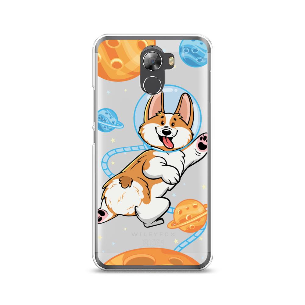 

Чехол на Wileyfox Swift 2 "Корги-космонавт", Голубой;бежевый;белый, 210350-1