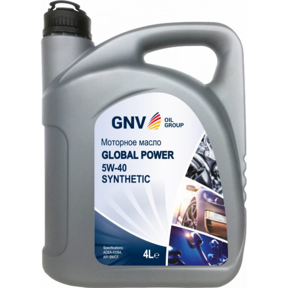 фото Синтетическое моторное масло gnv global power 5w40 synthetic a3 b4, sn cf 4 л 460200997549