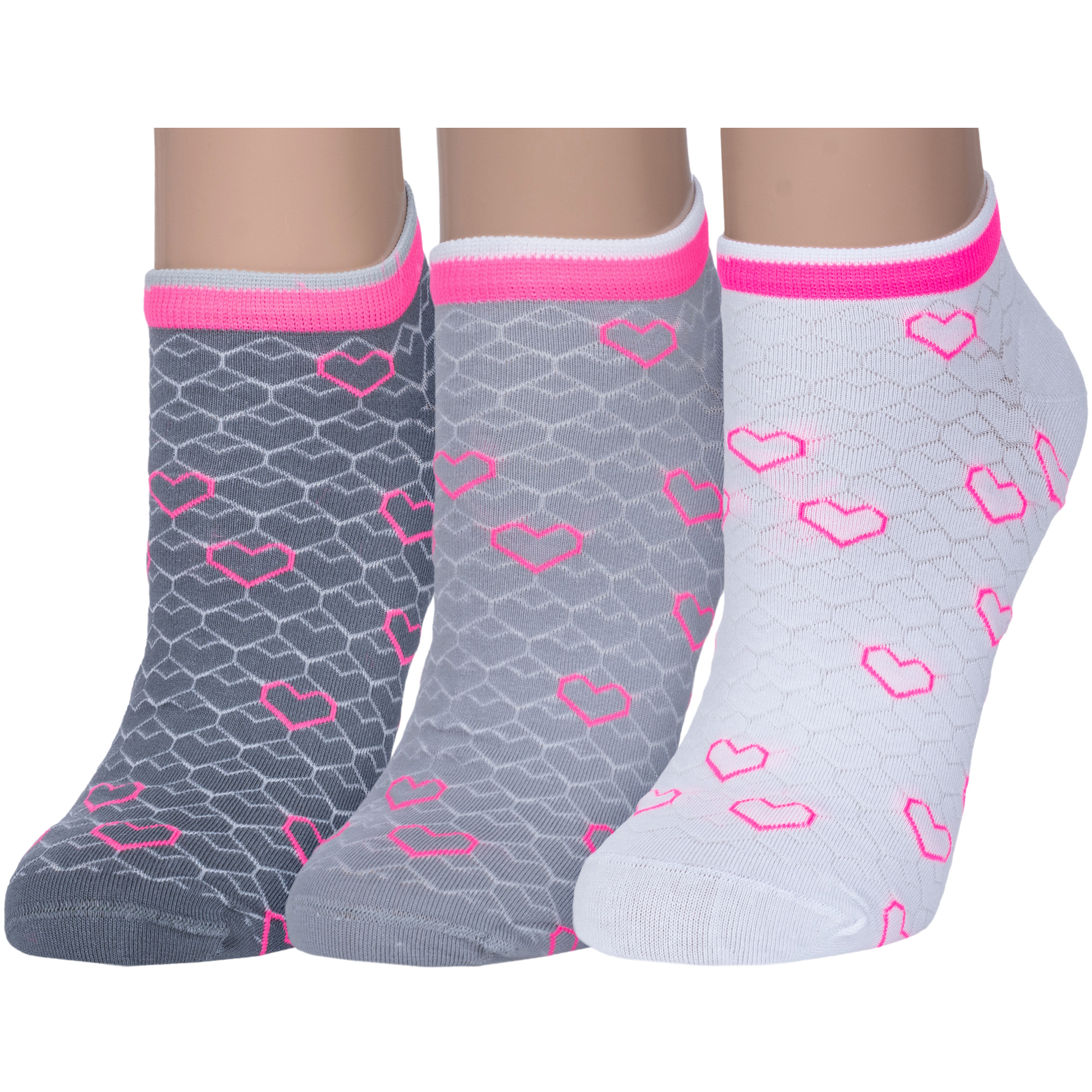 

Комплект носков женских Rusocks 3-Ж-236 белых; серых; розовых 23-25, 3-Ж-236