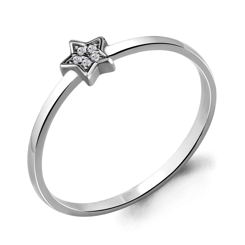 

Кольцо из серебра с бриллиантом р.  Aquamarine 060137_925_р, 060137_925_р