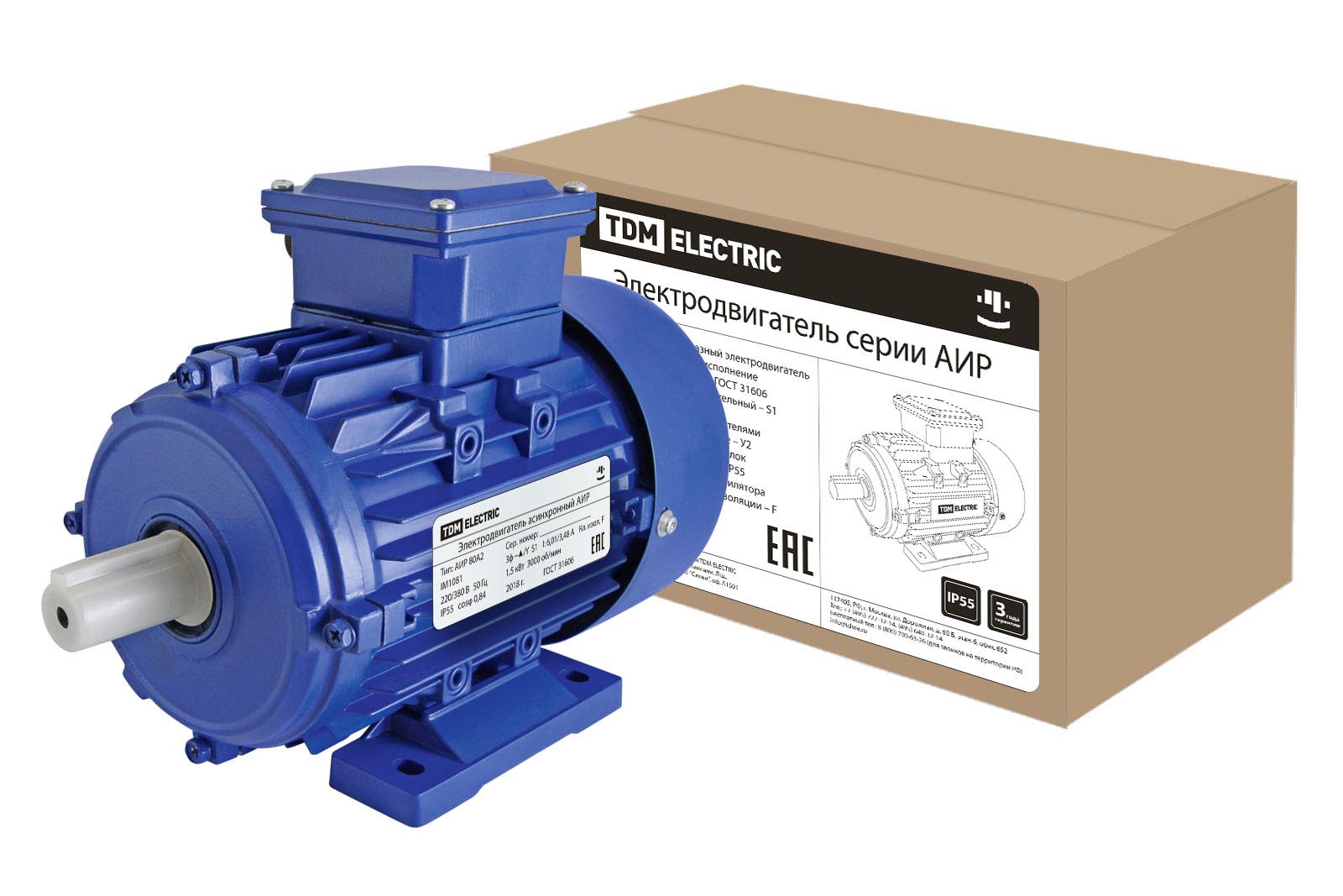 

Эл. Двиг. АИР 80A2 1,5 кВт 3000 об/мин 1081 TDM SQ3001-0007