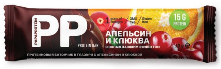 

Батончик Papaprotein протеиновый апельсин и клюква 50 г