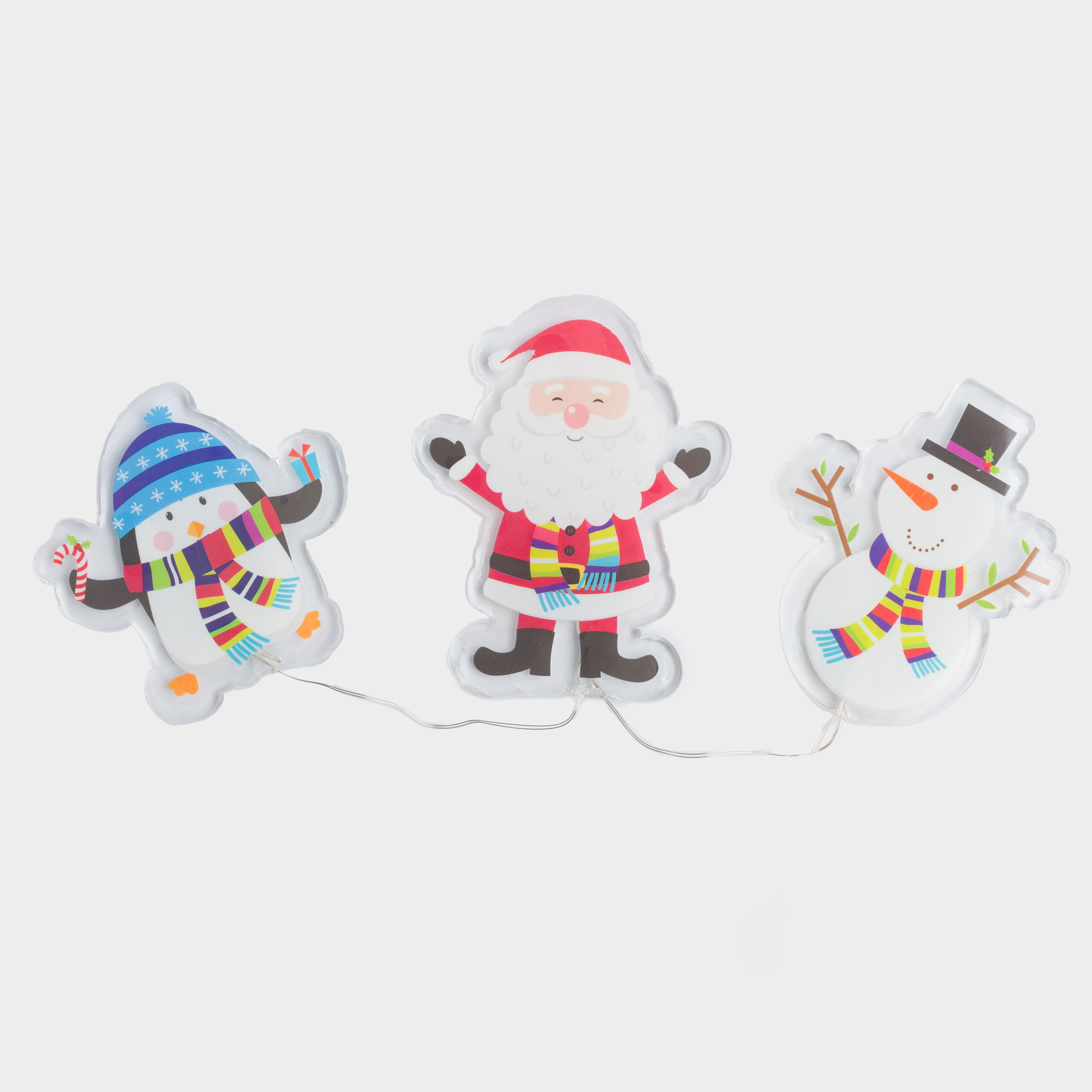 Набор наклеек 14х25 см 3 шт с подсветкой многоразовые термопластик Christmas decal 399₽