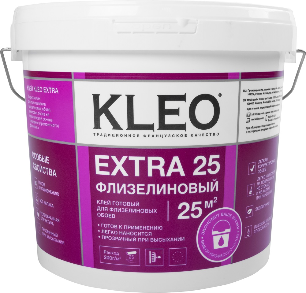 Клей обойный KLEO EXTRA 25 готовый флизелиновый 5 кг флизелиновый обойный клей qualitiy