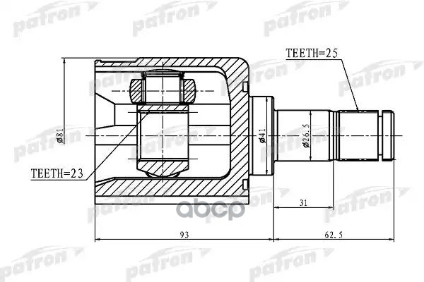 

ШРУС внутренний 25x41x23 MITSUBISHI CARISMA DA 95-03 PATRON PCV1384