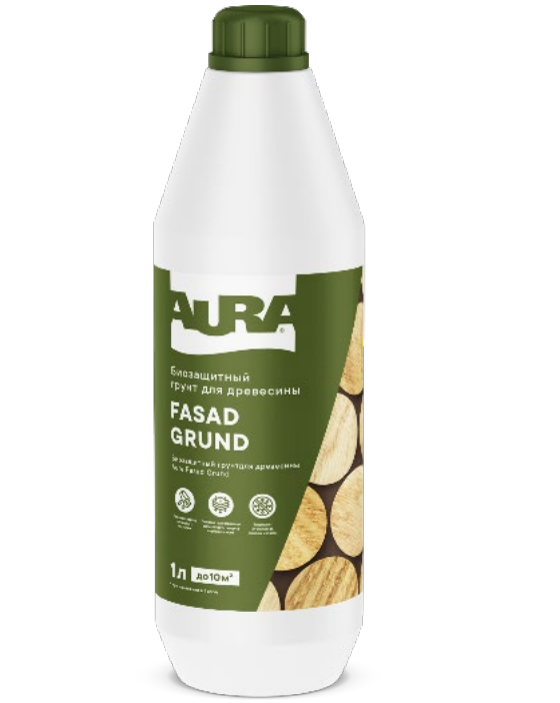 

Грунтовка AURA Fasad Grund 1 л для древесины, Синий