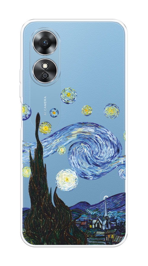 

Чехол на Oppo A17 "Ночь Ван Гога", Голубой;синий;черный, 2512050-1