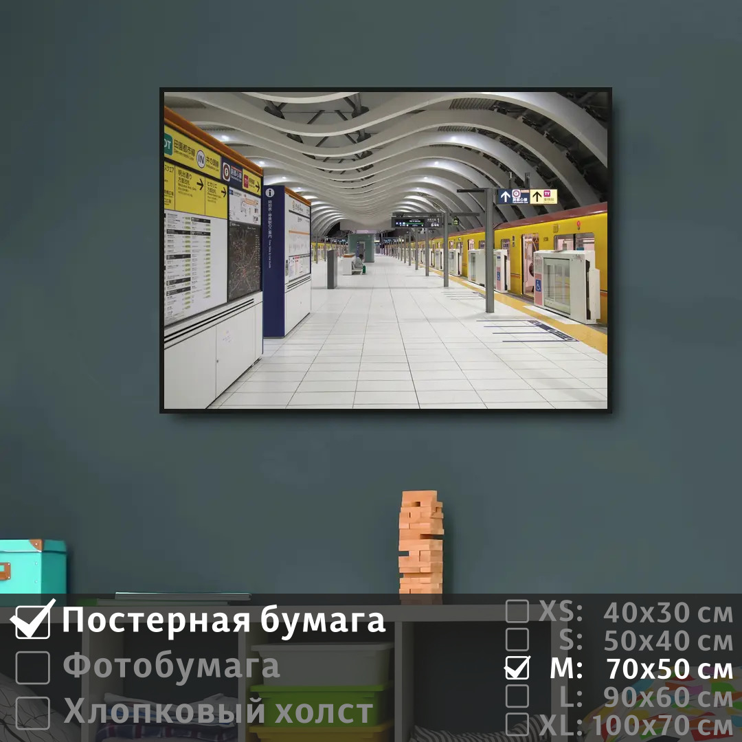 

Постер на стену ПолиЦентр Поезд в метро токио 70х50 см, ПоездВМетроТокио