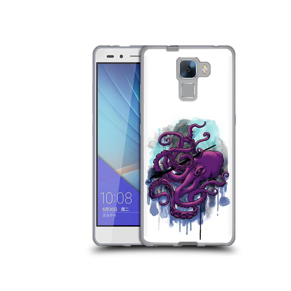 

Чехол MyPads Tocco для Honor 7 фиолетовый осьминог (PT28758.36.658), Прозрачный, Tocco