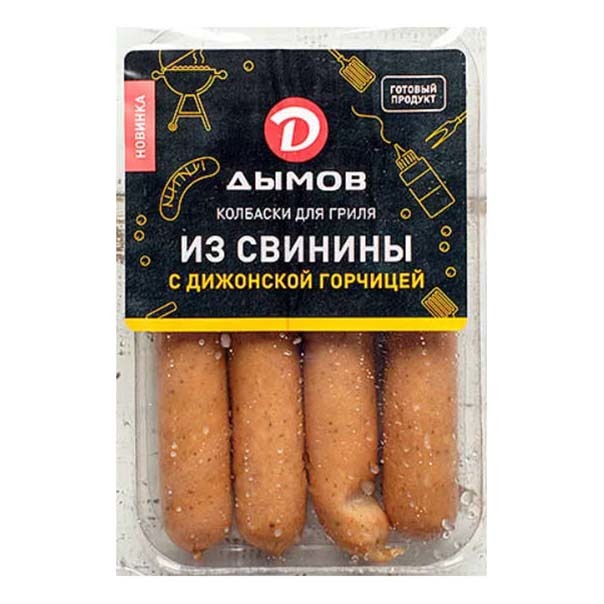 

Колбаски Дымов Grill полукопченые из свинины с дижонской горчицей для жарки 260 г