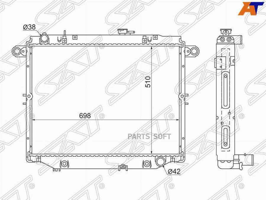 

Радиатор Toyota Land Cruiser 100/Lexus Lx470 Uzj100 V8 4.7 98- Sat арт. TY0009-100