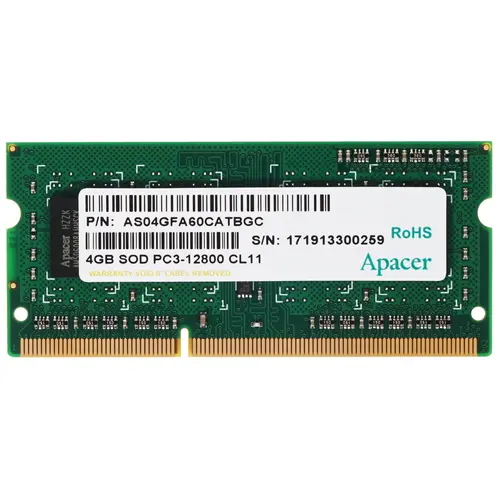 

Оперативная память Apacer (DS.04G2K.KAM), DDR3 1x4Gb, 1600MHz