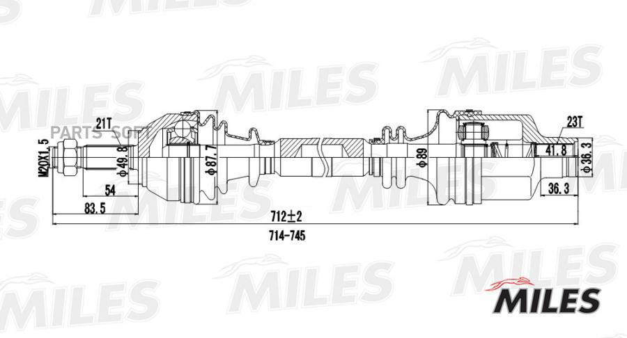 

Привод Miles Gc02106 Renault Clio Ii/Kangoo I 1.2-1.6 97- Прав. Miles арт. GC02106