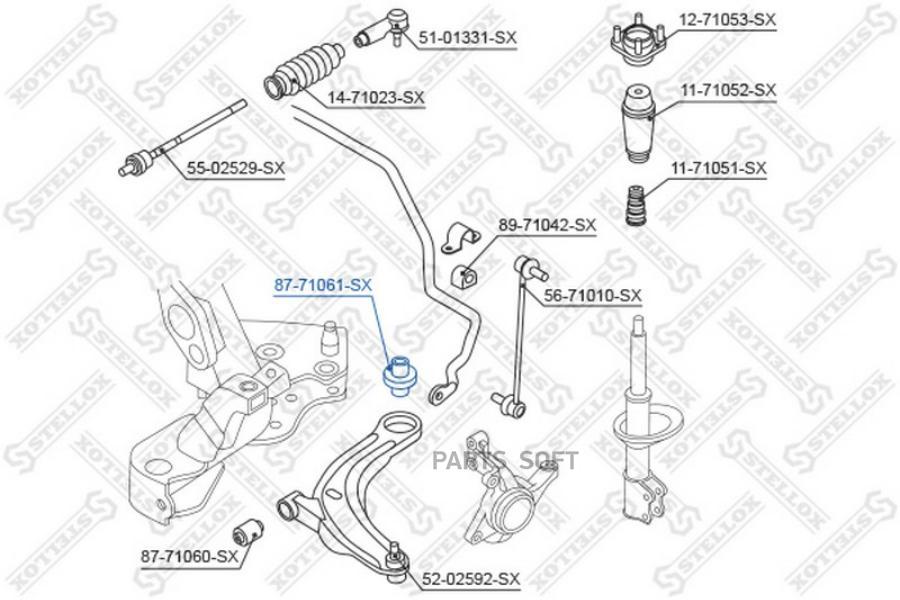 STELLOX Сайлентблок STELLOX 8771061sx