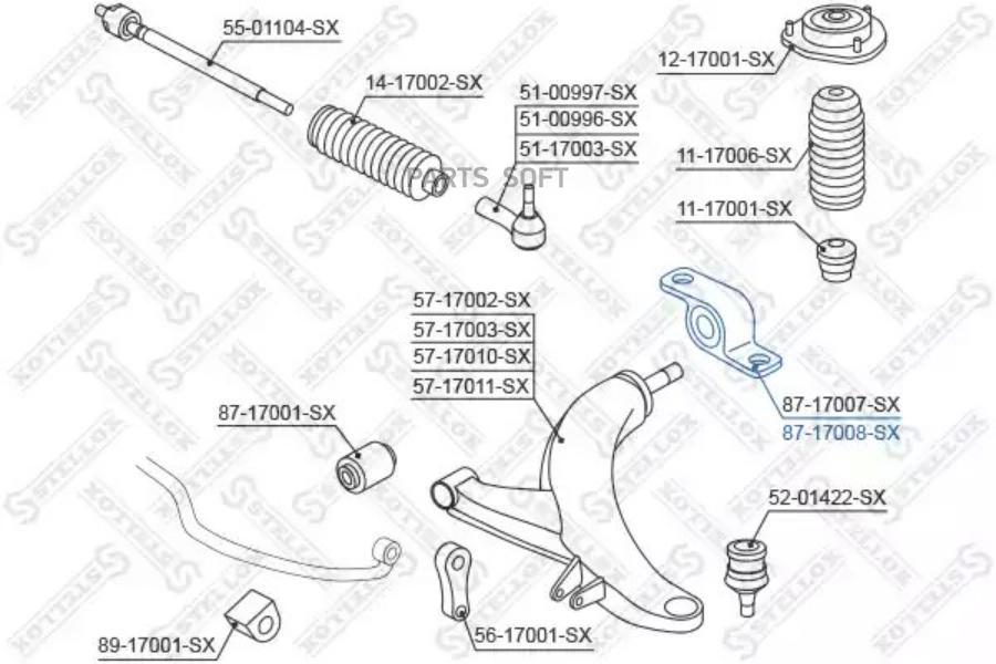 

STELLOX Сайлентблок STELLOX 8717008sx