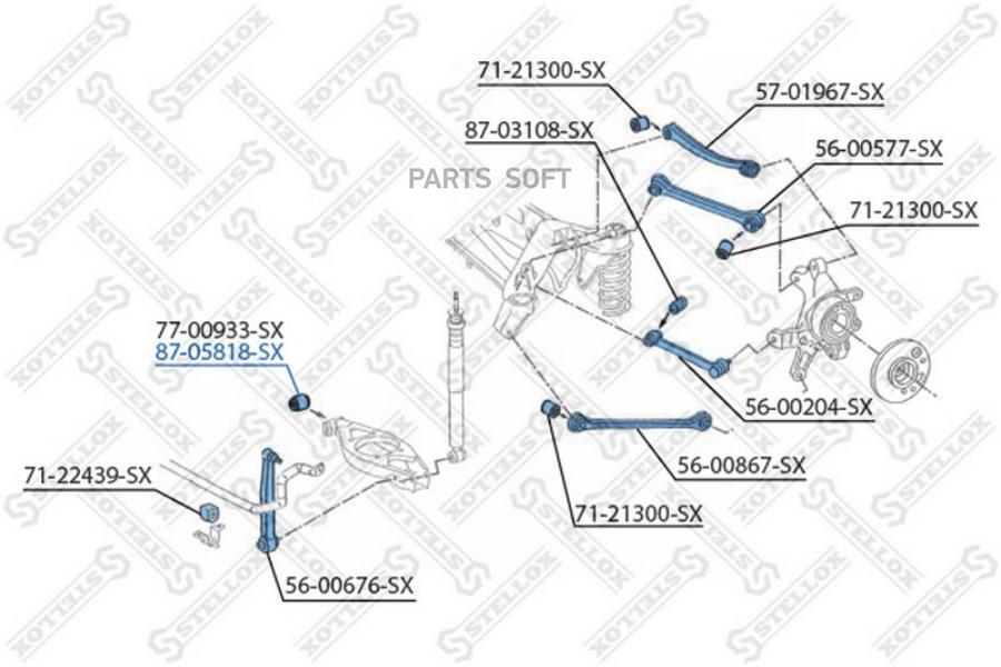 

STELLOX Сайлентблок STELLOX 8705818sx