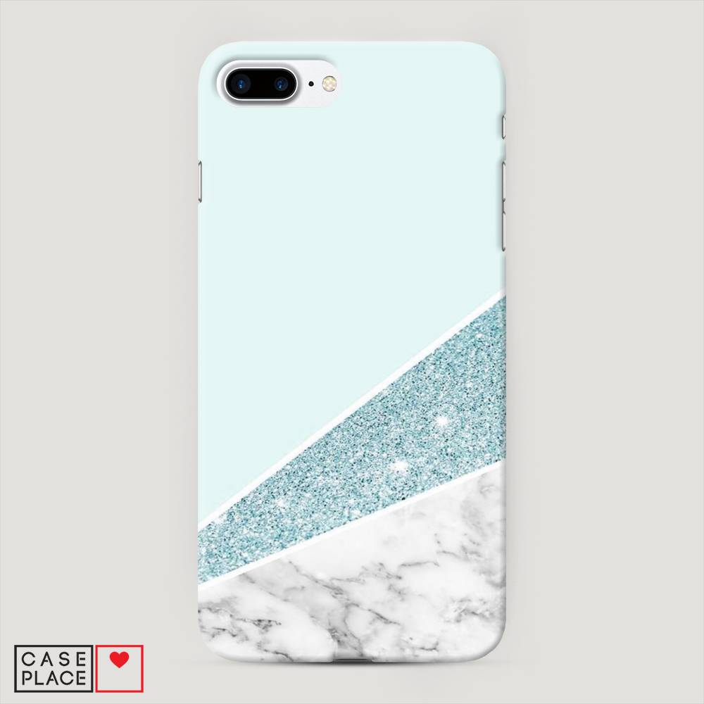 

Пластиковый чехол "Мрамор с голубыми блестками" на Apple iPhone 8 Plus, 10920-2