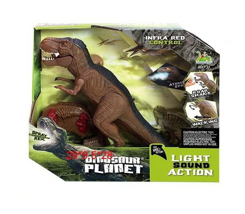 фото Интерактивная игрушка junfa планета динозавров, тираннозавр рекс, пускает пар, звук, свет junfa toys