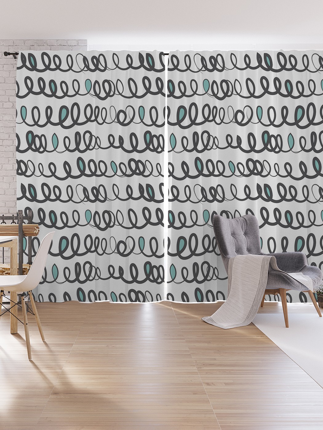 

Шторы под лён JoyArty "Ряды каракулей", серия Oxford DeLux, 340х265 см, Ряды каракулей